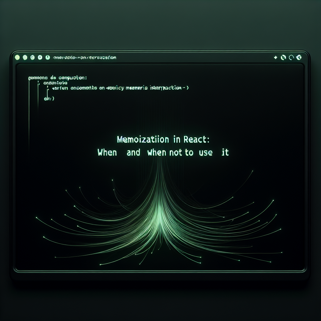 Memoization in React: When (and When Not) to Use It